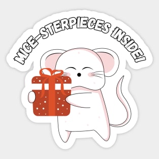 Mice-sterpieces Inside! Christmas humor Sticker